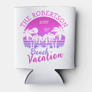 Rafraîchisseur Pour Canette Palm Trees Sunset 60s Retro Voyage en famille