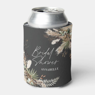 Rafraîchisseur Pour Canette Pampas douche nuptiale eucalyptus moderne noir chi
