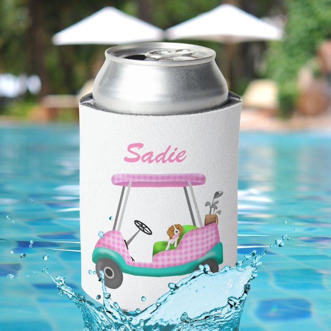 Rafraîchisseur Pour Canette Panier De Golf Avec Cavalier Mignonne King Charles (Créateur téléchargé)