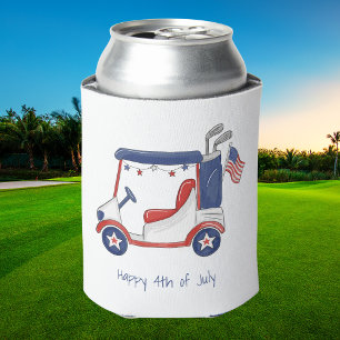Rafraîchisseur Pour Canette Panier de golf patriotique personnalisé   Joyeux 4