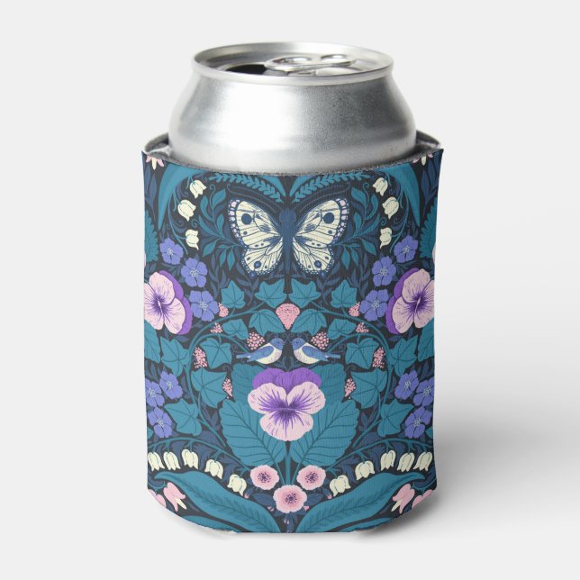 Rafraîchisseur Pour Canette Pansies, oiseaux et papillons (Can devant)