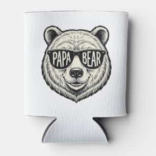 Rafraîchisseur Pour Canette Papa Bear Lunettes de soleil Ours Tête Vector Desi