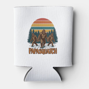 Rafraîchisseur Pour Canette Papasquatch Bigfoot Vintage Sunset Vector Design_1