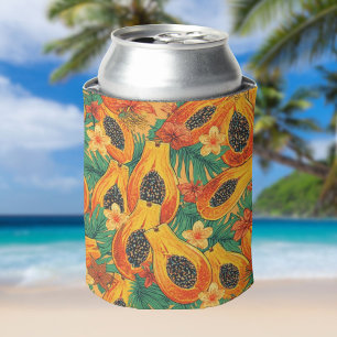 Rafraîchisseur Pour Canette Papaya Paradis Fruit Tropical Aquarelle