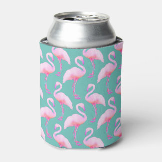 Rafraîchisseur Pour Canette Papier papier Tissu Flamant rose d'aquarelle rose