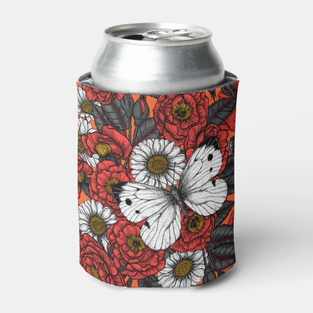 Rafraîchisseur Pour Canette Papillon blanc et rose (Can devant)