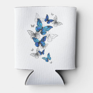 Rafraîchisseur Pour Canette Papillons volants bleus Morpho