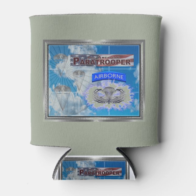 Rafraîchisseur Pour Canette Parachutiste et drapeau américains Extraordinaires (Devant)