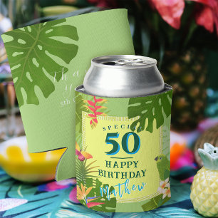 Rafraîchisseur Pour Canette Paradis Tropical Anniversaire Annuel Vert