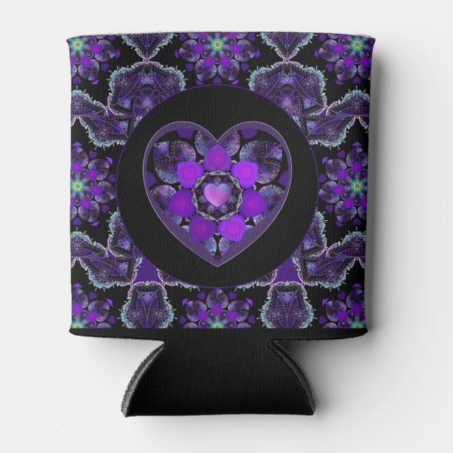 Rafraîchisseur Pour Canette Parapluie violet & coeurs .7 (Devant)