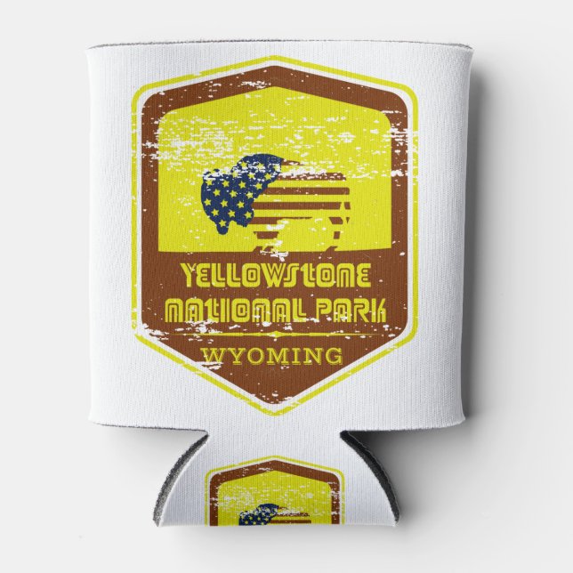 Rafraîchisseur Pour Canette Parc national de Yellowstone Vintage (Devant)