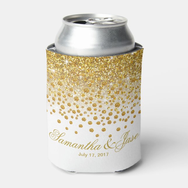 Rafraîchisseur Pour Canette Parties scintillant Confetti Mariage douche | or b (Can devant)