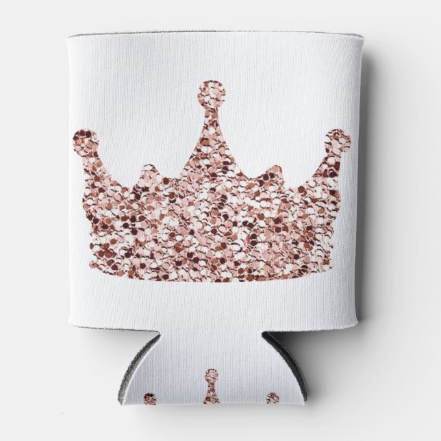 Rafraîchisseur Pour Canette Parties scintillant Rose Gold Crown Clipart Queen  (Devant)