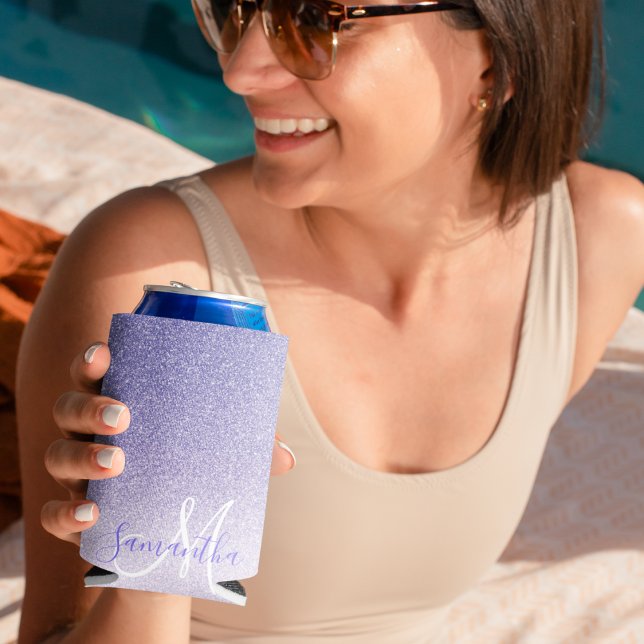 Rafraîchisseur Pour Canette Parties scintillant violet moderne étincelles Nom  (Créateur téléchargé)