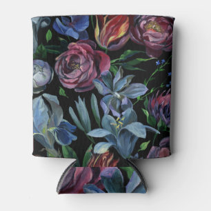 Rafraîchisseur Pour Canette Pastel à l'huile florale : Motif sans couture