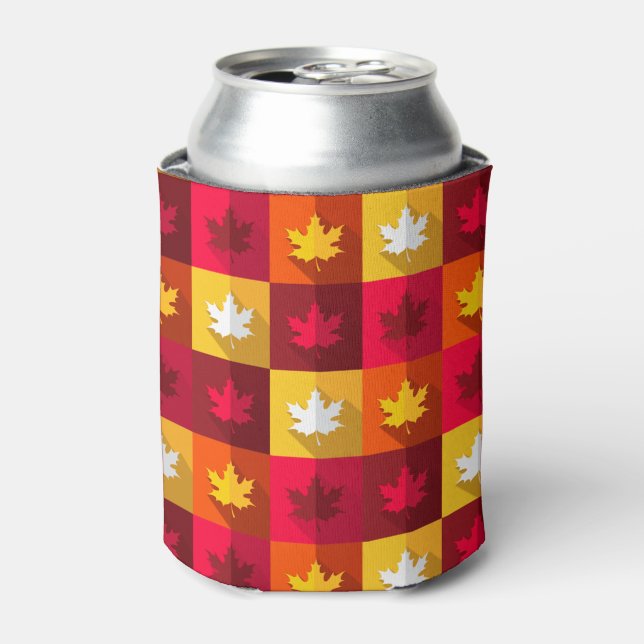 Rafraîchisseur Pour Canette Patchwork Feuilles d'érable d'automne (Can devant)