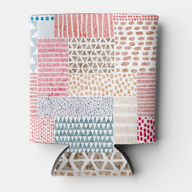 Rafraîchisseur Pour Canette Patchwork Style mignon Motif Doodé (Devant)
