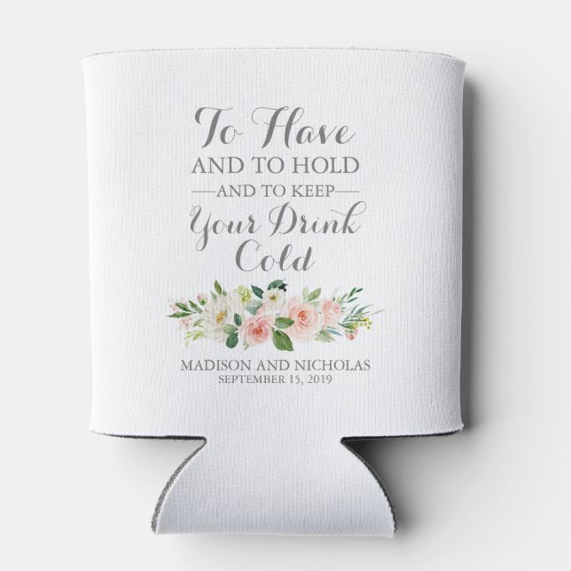 Rafraîchisseur Pour Canette Pâtes de Mariage rose et blanc (Dos)