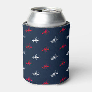 Rafraîchisseur Pour Canette Patriotique rouge blanc foncé marine homard motif 