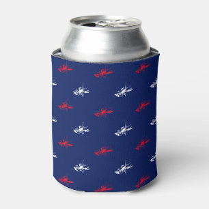 Rafraîchisseur Pour Canette Patriotique rouge bleu marine homard bleu motif mi