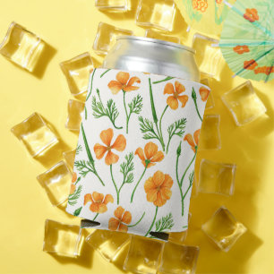 Rafraîchisseur Pour Canette Pavot de Californie, fleurs d'été, orange wil
