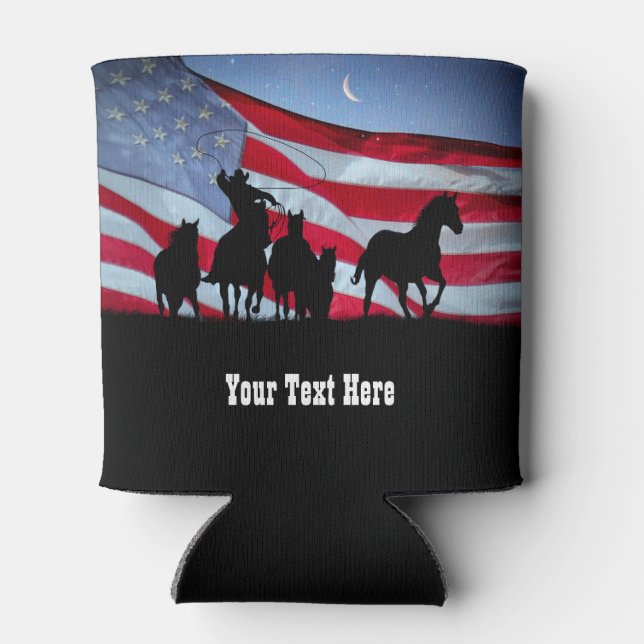 Rafraîchisseur Pour Canette Pays Western Cowboy Roping Horses (Dos)