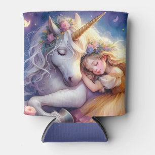 Rafraîchisseur Pour Canette Paysage de rêve de licorne de fille endormie