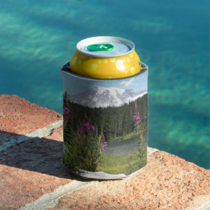Rafraîchisseur Pour Canette Paysage Pittoresque du Mont Rainier et Fleur sauva