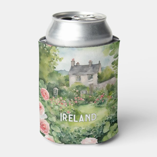 Rafraîchisseur Pour Canette Paysage Rose vert Irlande (Can devant)