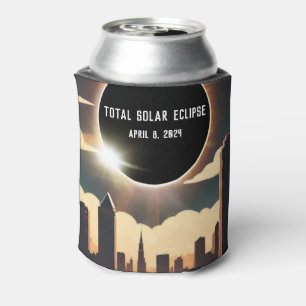Rafraîchisseur Pour Canette Paysage urbain Total éclipse solaire 8 avril 2024