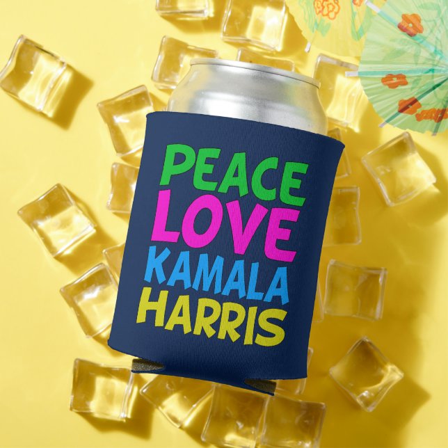 Rafraîchisseur Pour Canette Peace Love Kamala Harris (Été in situ)