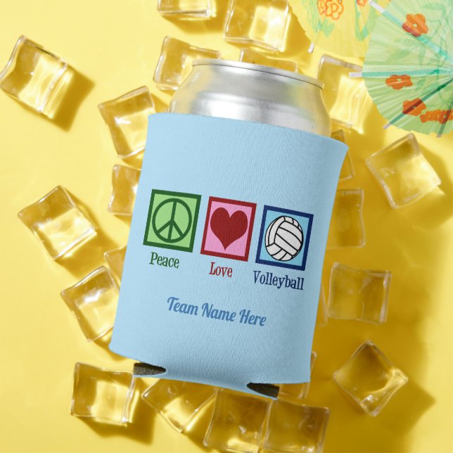 Rafraîchisseur Pour Canette Peace Love Volleyball Custom Nom de l'équipe Cute  (Été in situ)