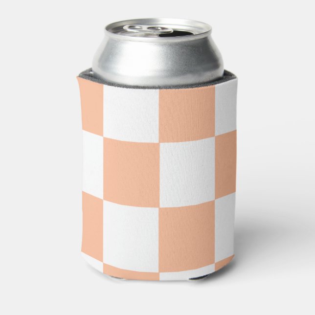 Rafraîchisseur Pour Canette Peach White Checkerboard Retro Classic Checks (Can Dos)