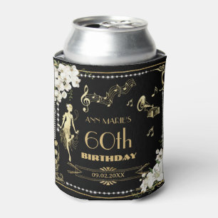 Rafraîchisseur Pour Canette Pearls White Floral Art Déco Gatsby 20s Anniversai