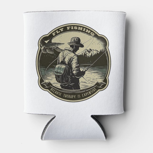 Rafraîchisseur Pour Canette Pêche À La Mouche - Parce Que La Thérapie Est Coût (Devant)