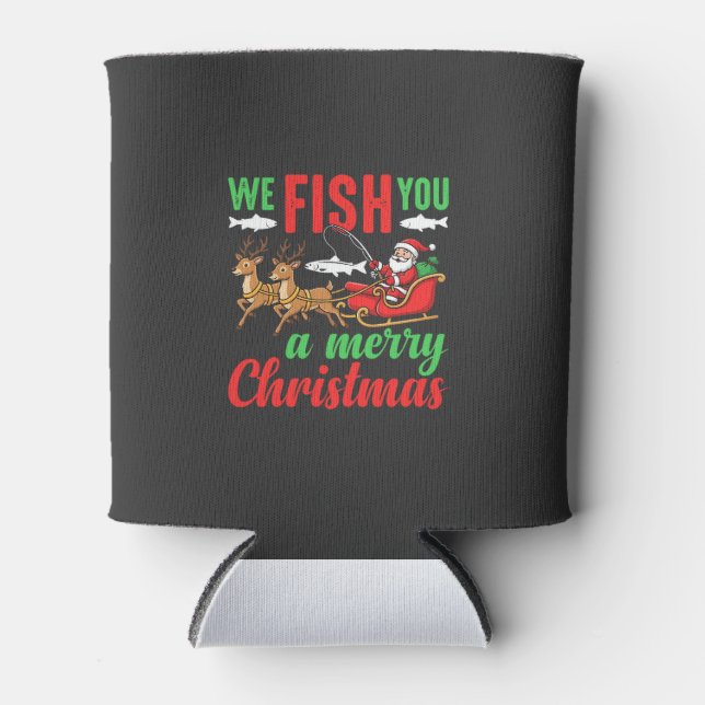 Rafraîchisseur Pour Canette Pêche de Noël Joyeux Poisson Vous (Devant)