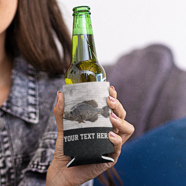 Rafraîchisseur Pour Canette Pêcheur Cool Pêcheur à la merle sur mesure (Custom Crappie Fishing Koozie, add a name or a message.)