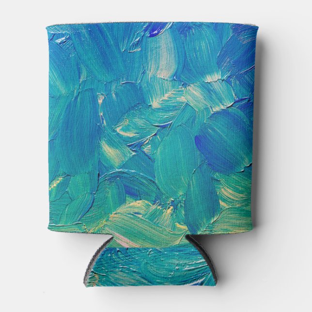 Rafraîchisseur Pour Canette Peinture à l'huile : Brush Strokes été. (Devant)