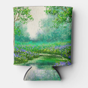 Rafraîchisseur Pour Canette Peinture à l'huile de paysage de printemps, forêt.