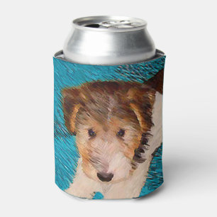 Rafraîchisseur Pour Canette Peinture de chiot Terrier Fox - Art de chien origi
