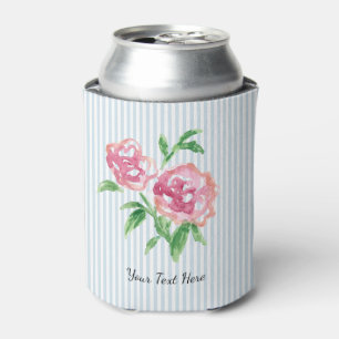 Rafraîchisseur Pour Canette Peinture de fleurs de pivoines roses personnalisée