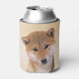 Rafraîchisseur Pour Canette Peinture de Shiba Inu (rouge) - Art original du ch
