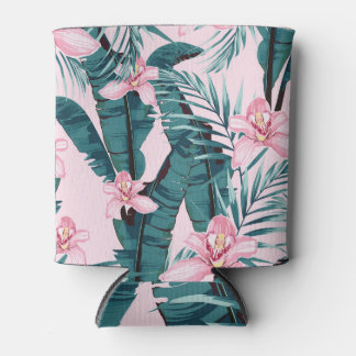 Rafraîchisseur Pour Canette Peinture tropicale, palme, feuille de bananier