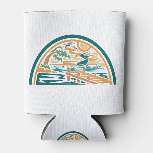 Rafraîchisseur Pour Canette Pélican Sur L'Île Pier Océan (Devant)