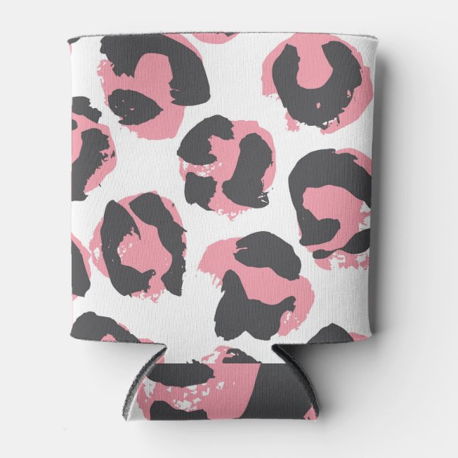 Rafraîchisseur Pour Canette Pelure de léopard : Texture rose noire (Devant)