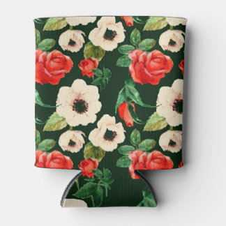 Rafraîchisseur Pour Canette Pépites d'aquarelle et Roses : Motif floral.