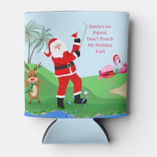 Rafraîchisseur Pour Canette Père Noël sur le terrain de golf avec Cocktail Drô (Devant)