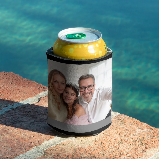 Rafraîchisseur Pour Canette Personalized 2 Photo Template Double Sided Can Coo (Piscine in situ)