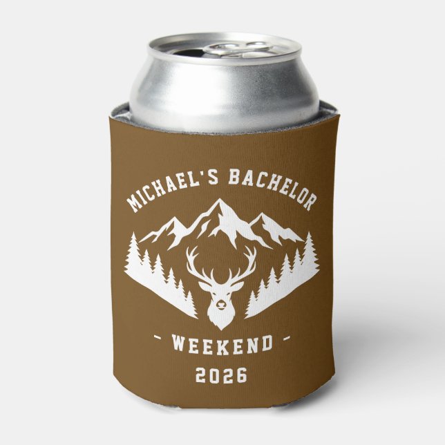 Rafraîchisseur Pour Canette Personalized Bachelor Weekend Mountain (Can devant)