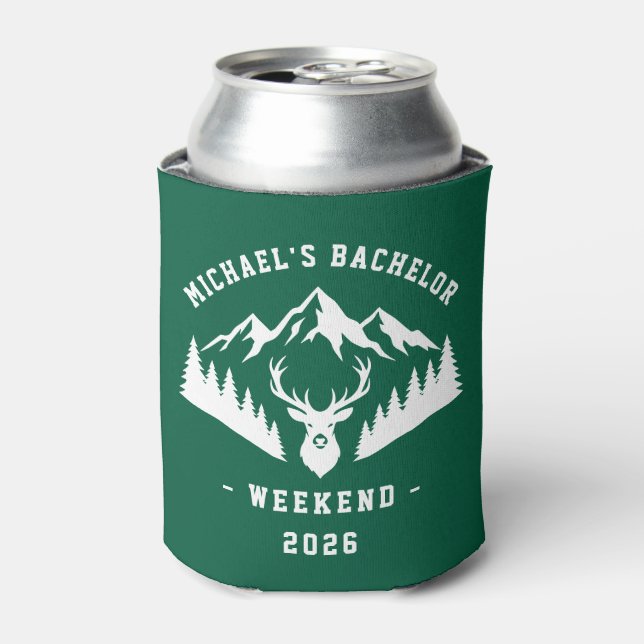 Rafraîchisseur Pour Canette Personalized Bachelor Weekend Mountain (Can devant)